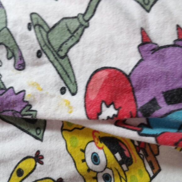 Nickelodeon SpongeBob Characters T-Shirt Large 2019 White Graphic Tee - Picture 11 of 11